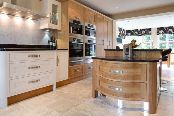 Luxury painted and Oak kitchen.